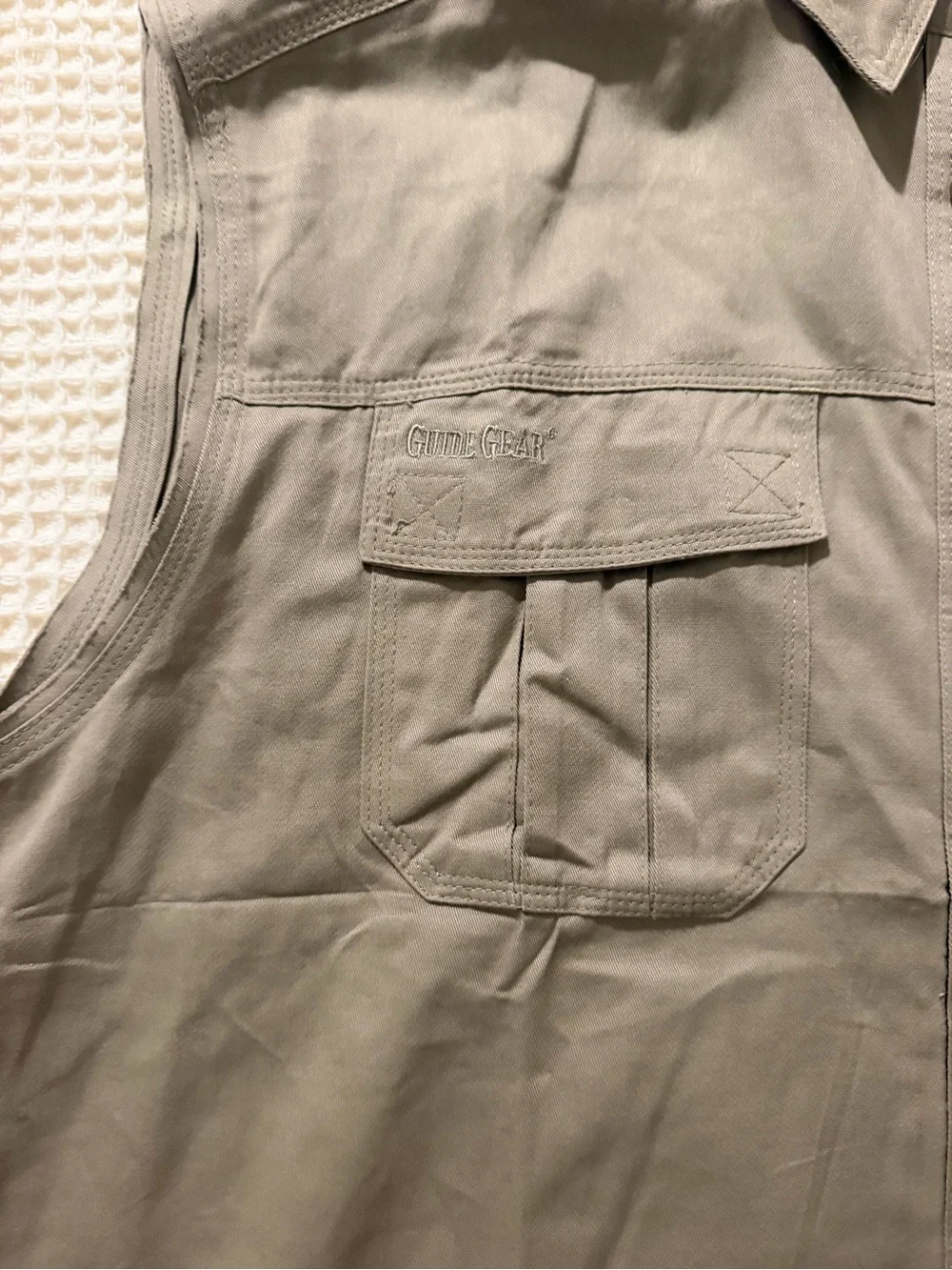 Sleeveless Utility Button-Front Shirt Jacket - Olive
